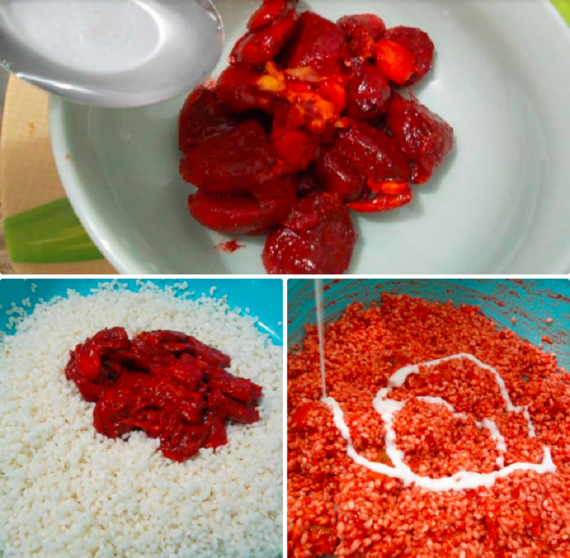 Cách nấu xôi gấc ngon, đỏ hấp dẫn bằng nồi chiên hơi nước